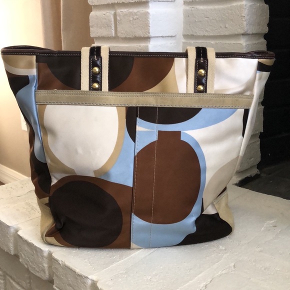 Coach Multicolor satin Shoulder bag tote - Picture 2 of 10